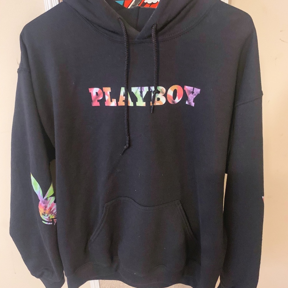 tie dye playboy hoodie